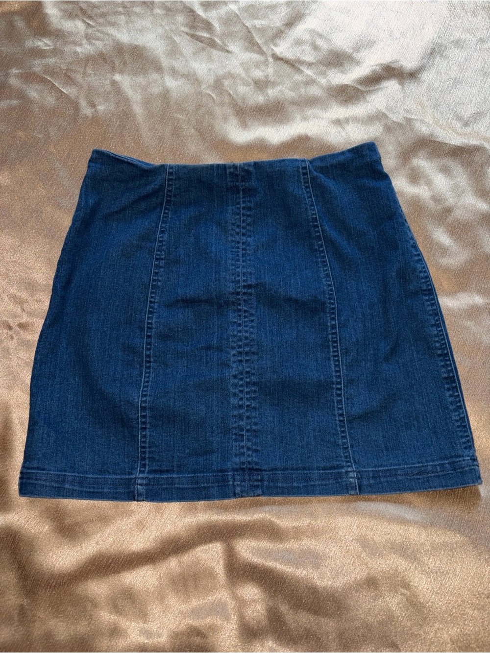 Juniors Classic Dark Blue Denim Mini Skirt